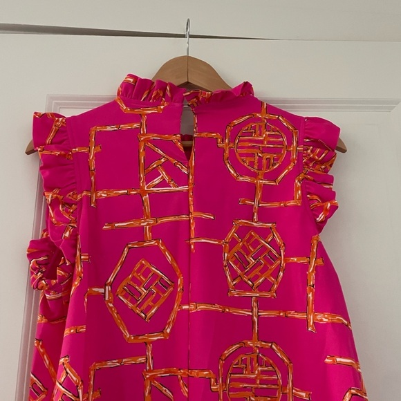 Jude Connally Miley Top Bamboo Lattice Spring Pink Apricot Jude Cloth - Picture 6 of 8